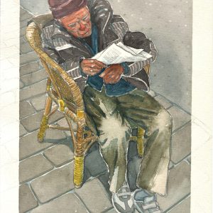 old man in china watercolor alisa duda