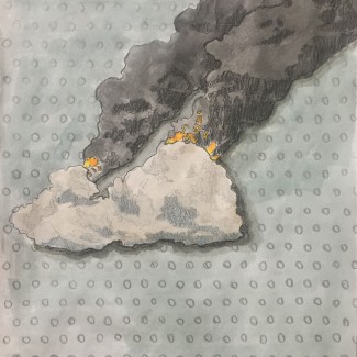 burning clouds watercolor alisa duda