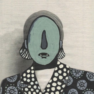 gray woman acrylics on print alisa duda