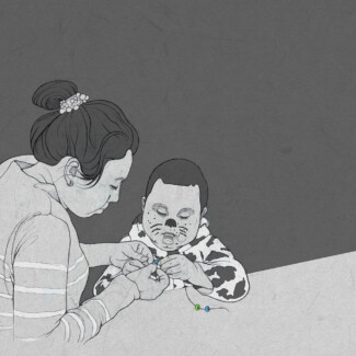 mother and son pencil digital alisa duda
