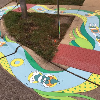swimming gnomes in elgin mural alisa duda