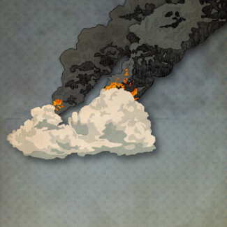 burning clouds pencil digital alisa duda