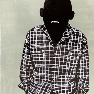 dude in a plad shirt 8.5x11.5 acrylic on board