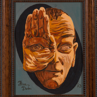 tenome sees you acrylic gouache on board 4.5x6