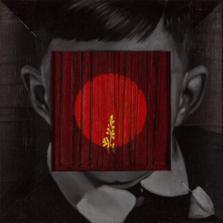 y o curtain, 2023, oil, 9x9