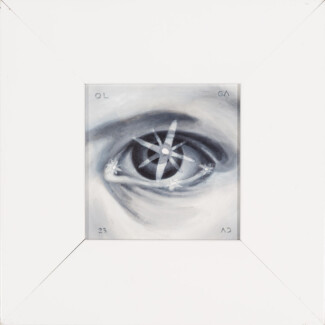 y o shine 2023 oil on board 3.5x3.5